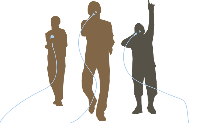 Grafik mit 3 Rappern in Aktion