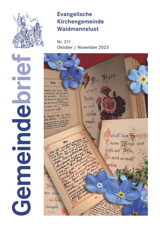 Titelblatt Gemeindebrief Waidmannslust Oktober/November 2023