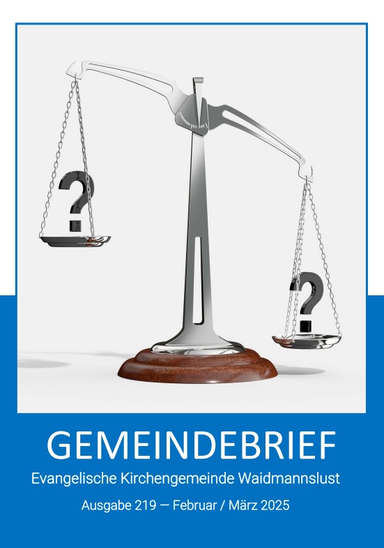 Foto Titelblatt Gemeindebrief Waidmannslust Februar/März 2025 
