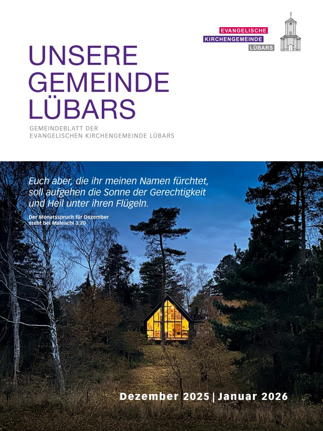 Foto Titelblatt Gemeindebrief Lübars Dezember 2025 / Januar 2025