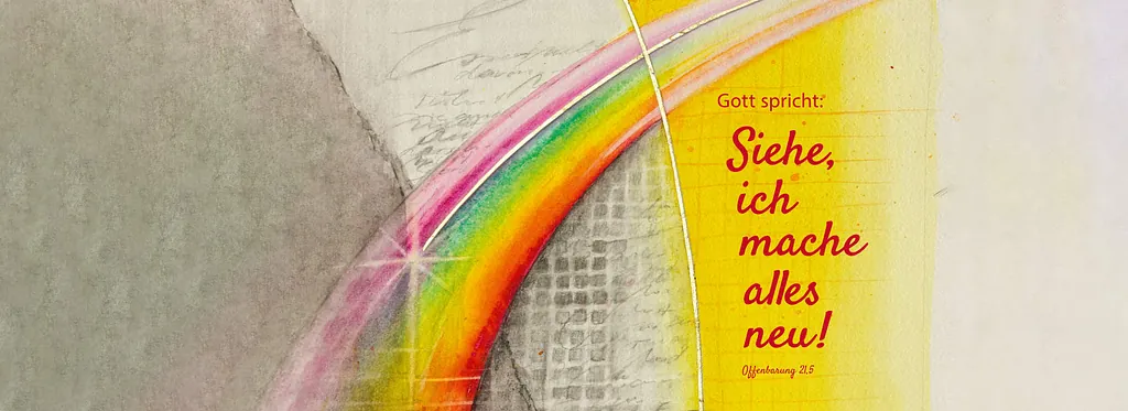 Grafik mit Jahreslosung 2026: "Siehe, ich mache alles neu!"